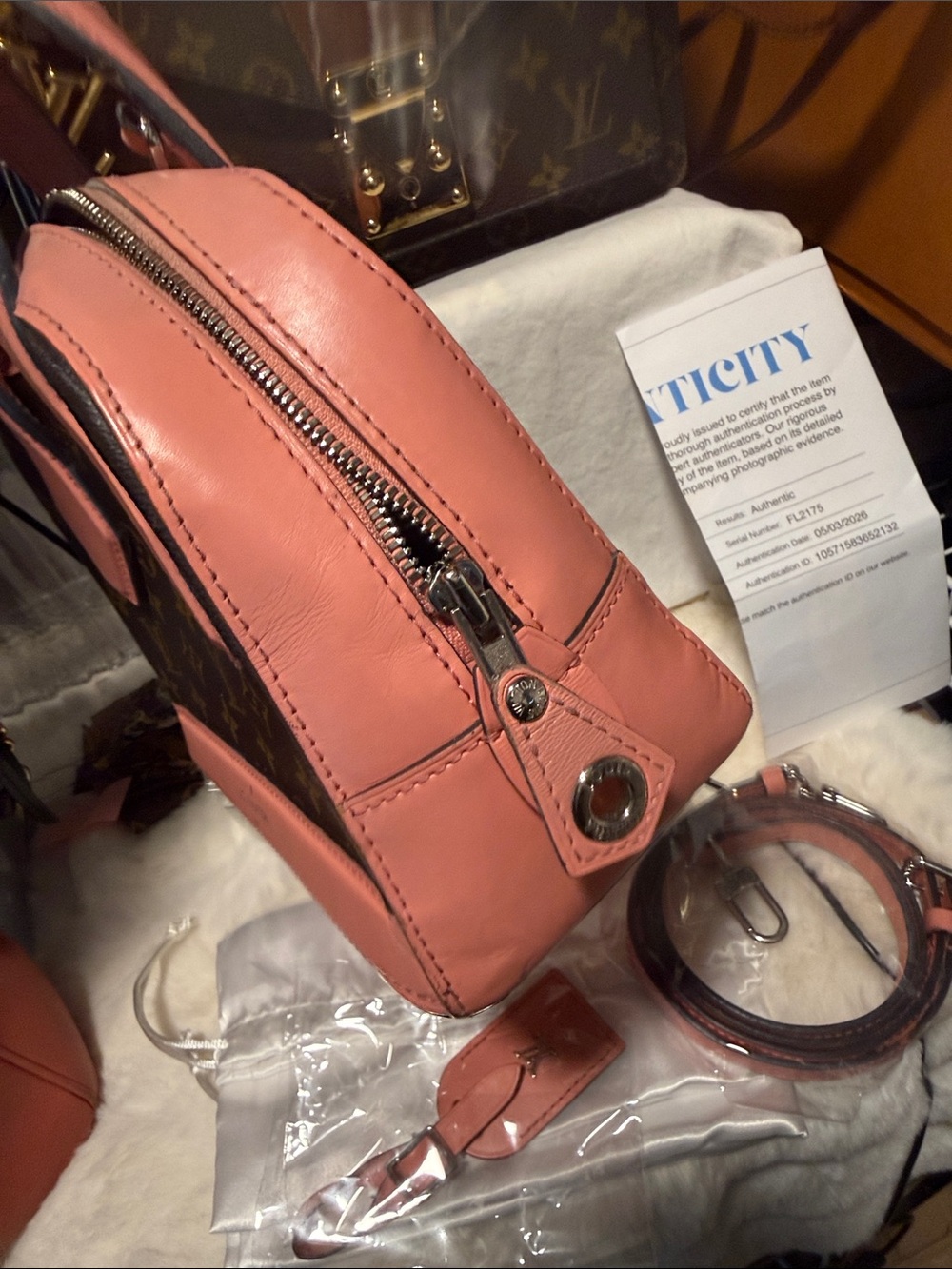 Louis Vuitton Monogram Satchel with Pink Trim - Picture 6 of 17